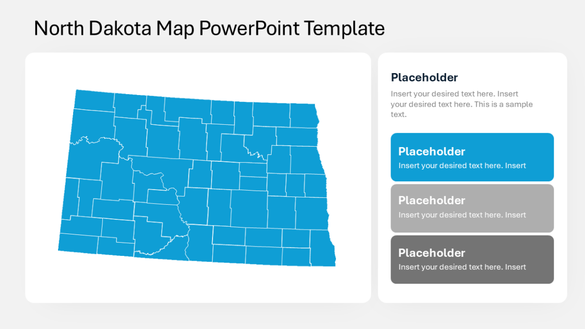 North Dakota Map PowerPoint Template