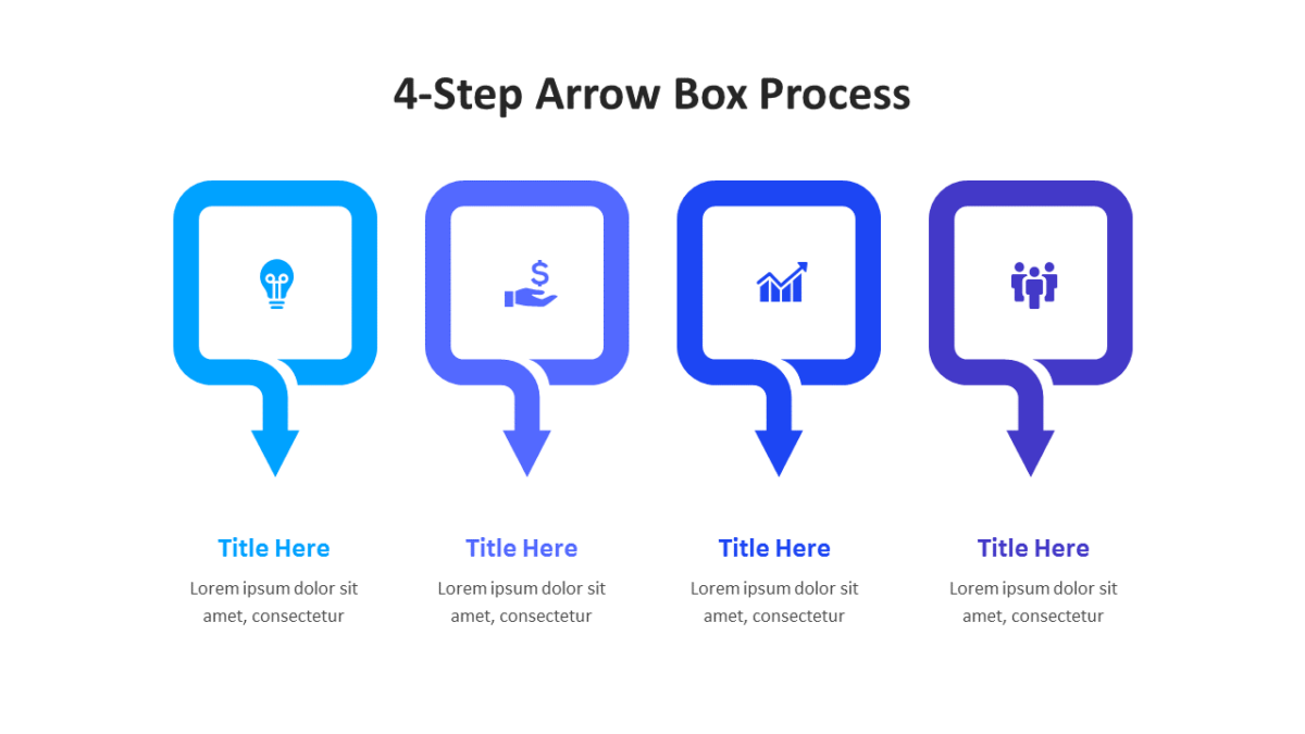 4 Step Arrow Box Process - SlideFeast