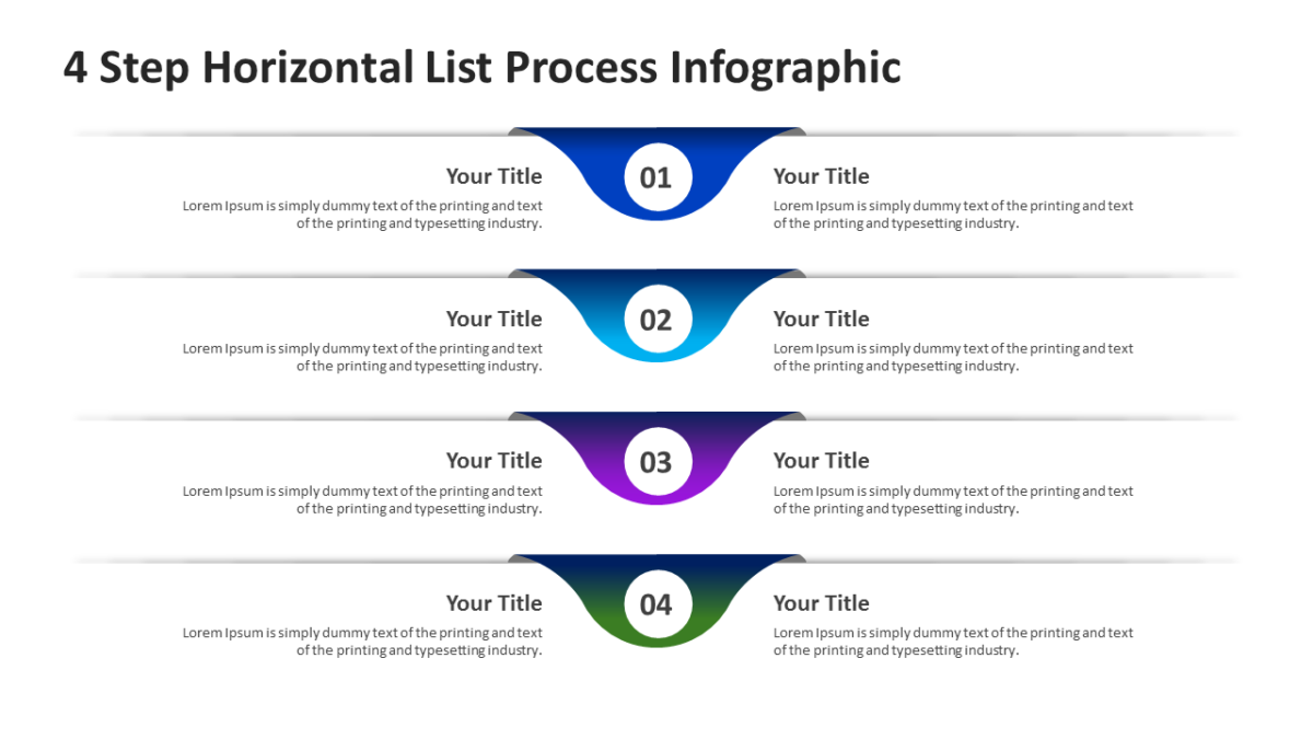 4 Step Horizontal List Process Infographic PowerPoint Template - SlideFeast