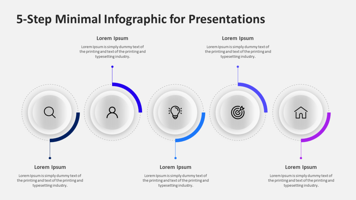 5 Step Minimal Infographic for Presentations - SlideFeast