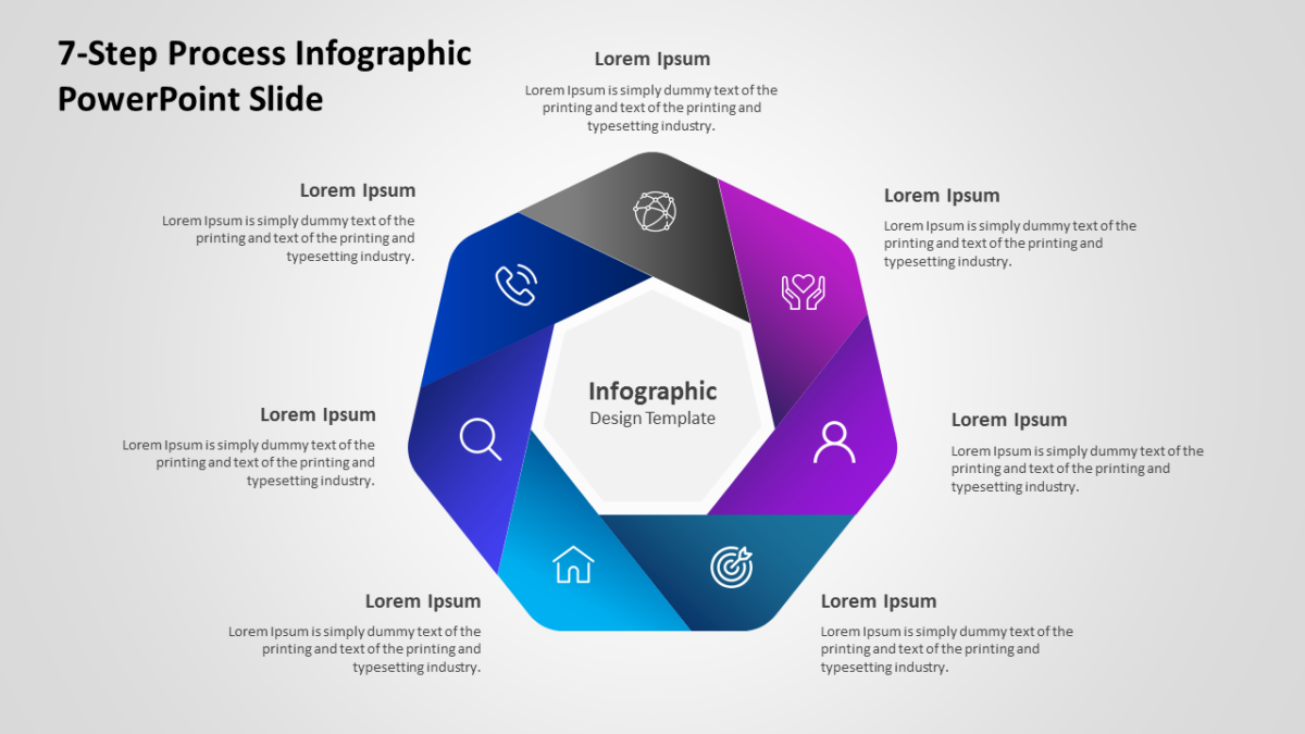 7 Step Process Infographic PowerPoint Slide - SlideFeast